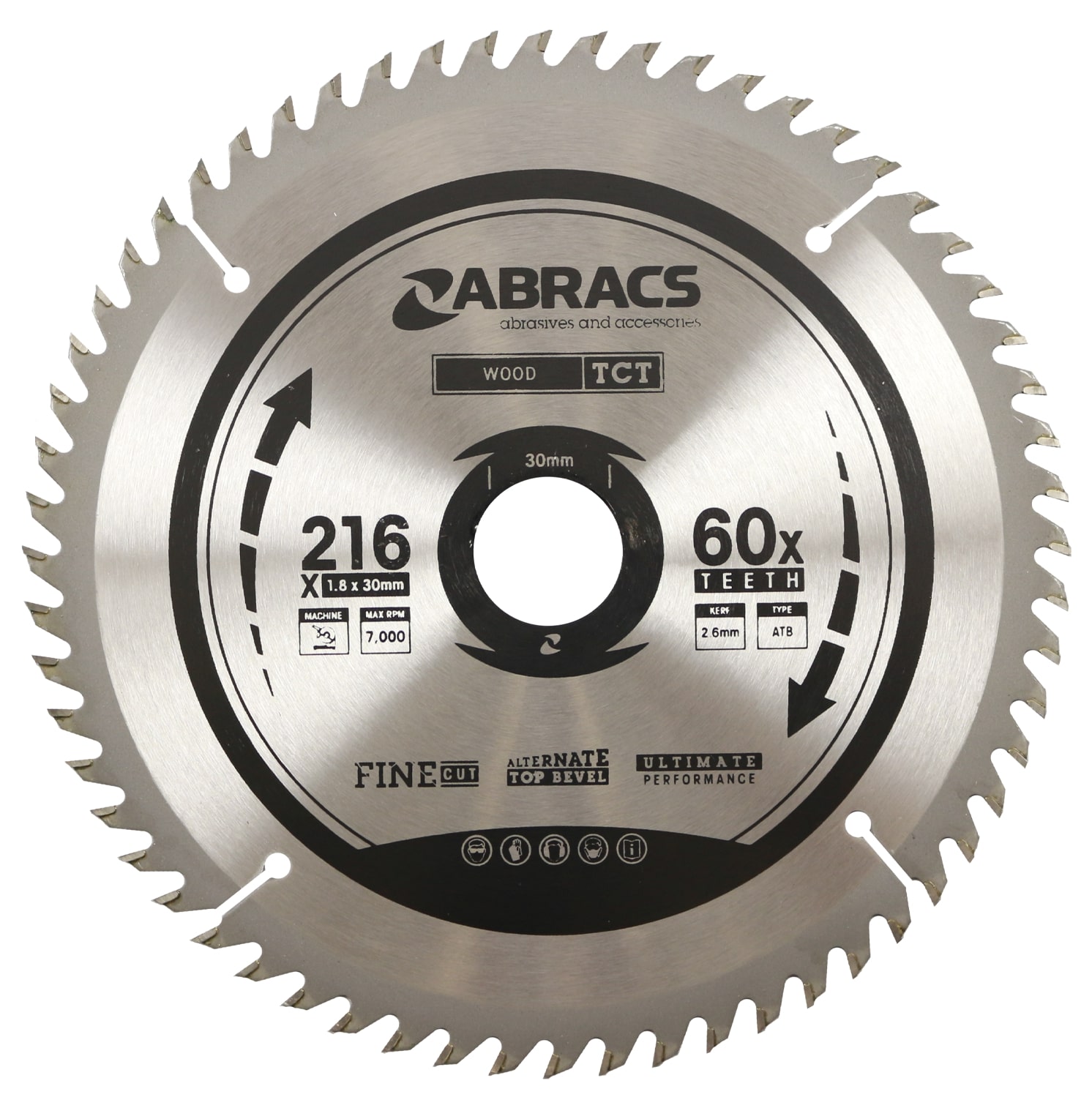 Abracs  TCT BLADE 216mm x 30mm x 60T - Wood 